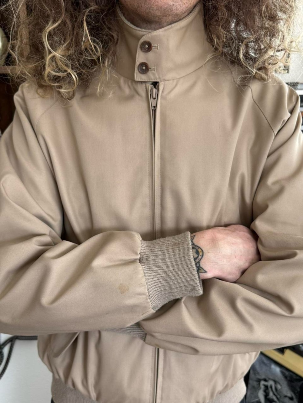 Vintage 90s Tan Harrington Jacket ~ Size XL - Picture 5 of 8